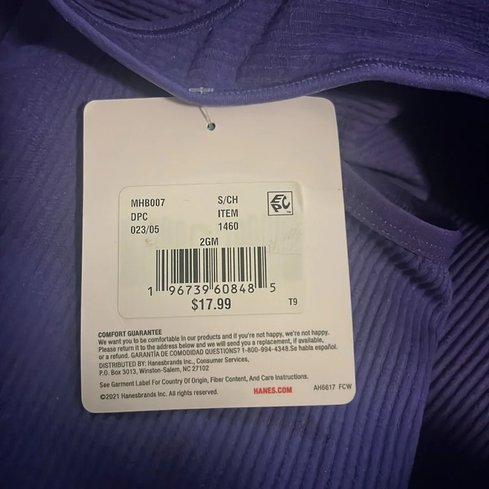 Hanes Women's Originals Ribbed Crop Bralette